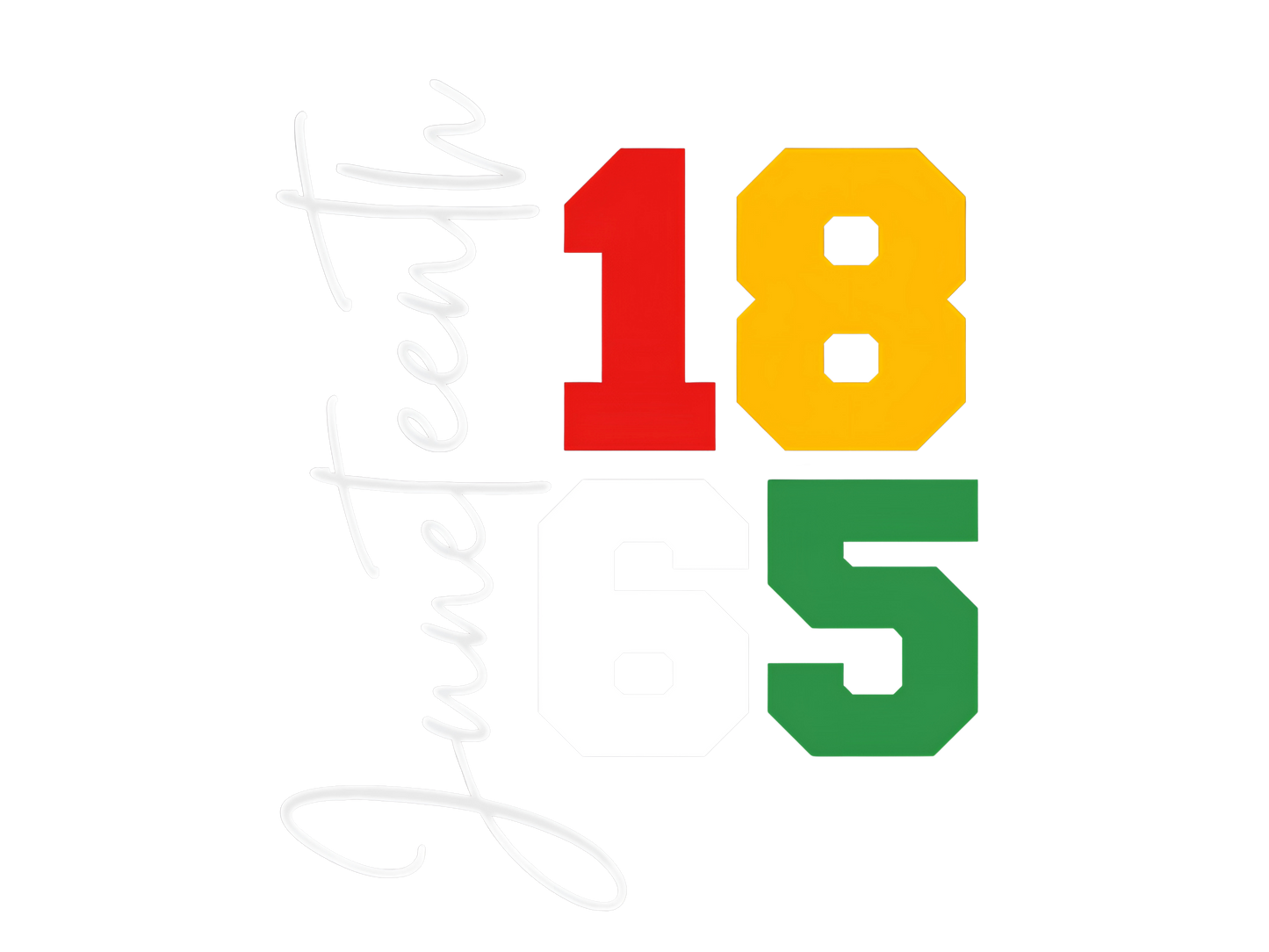 Juneteenth 1865 Black and White writing