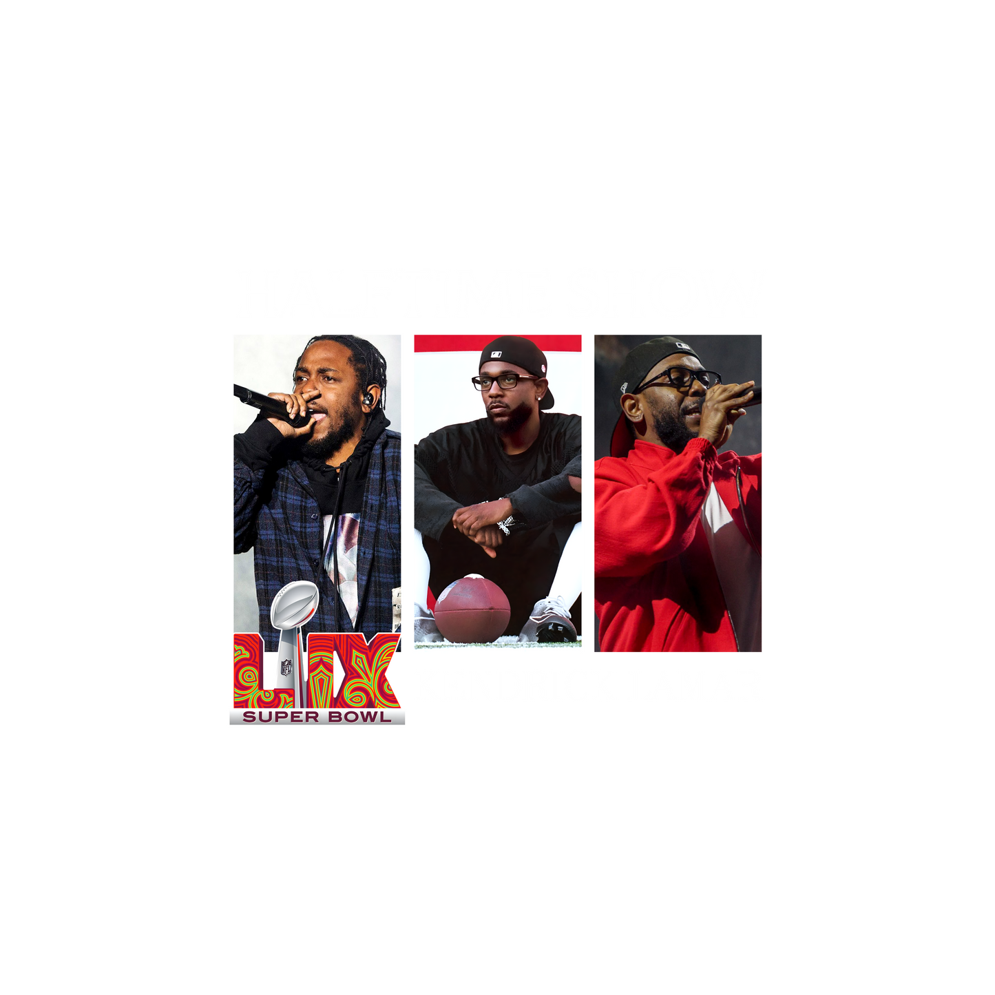 3 pictures KL Halftime Show SuperBowl 2025
