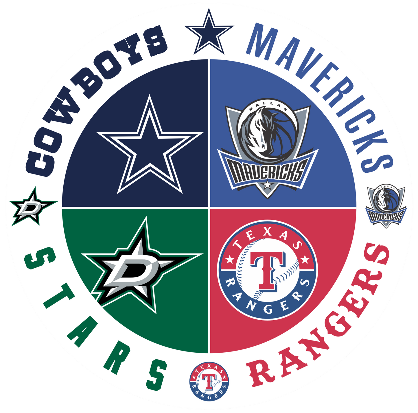 Dallas Teams with or without bottom name