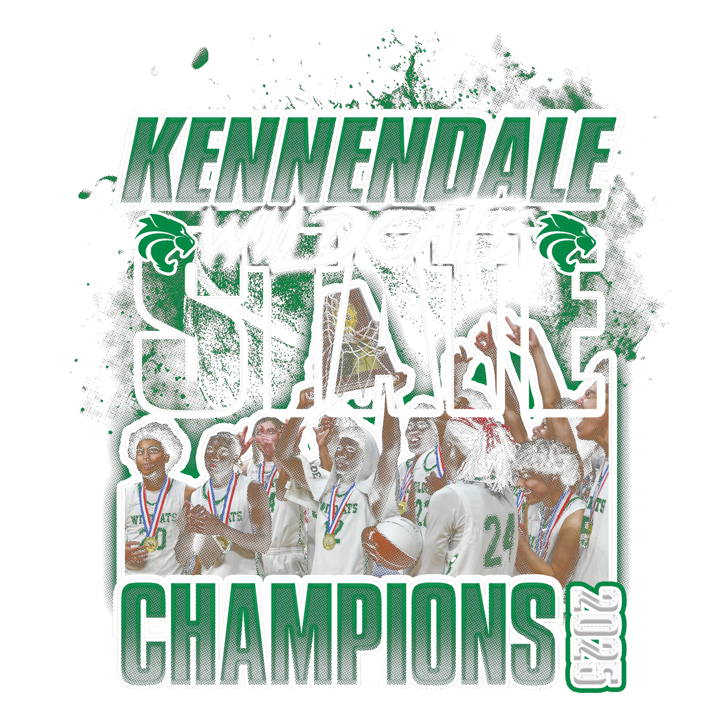 Kennedale Wildcats State Championship DTF Transfer for Black T Shirts ONLY
