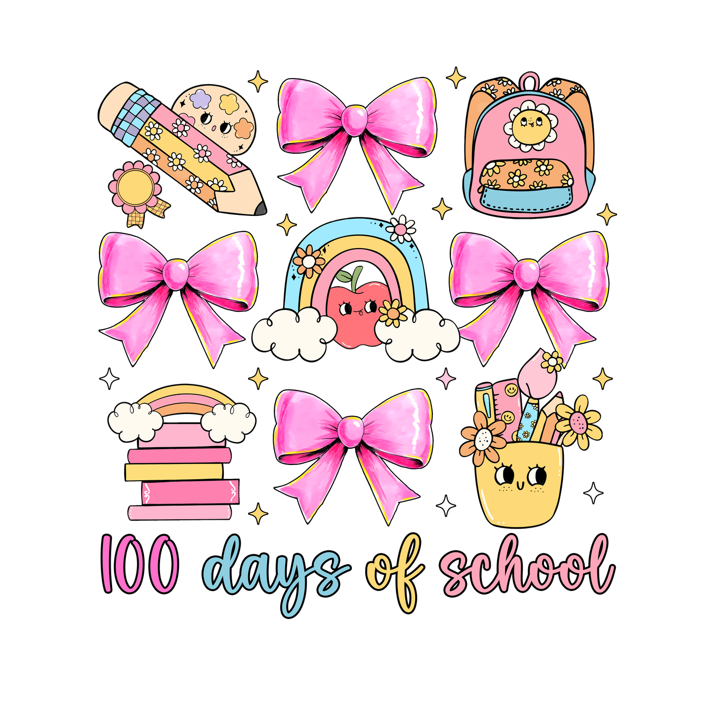 100 Days of School Bows