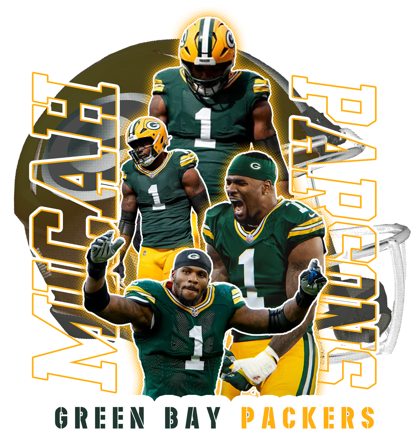 Micah 1 Hunter Green outline writing or White Outline writing