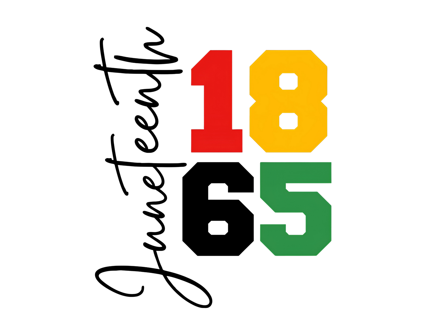 Juneteenth 1865 Black and White writing