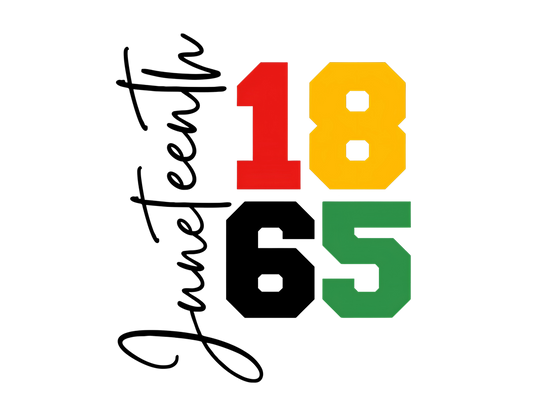 Juneteenth 1865 Black and White writing