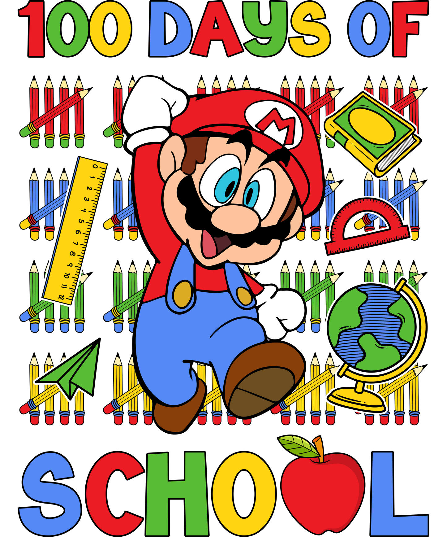 100 Days of School Mario