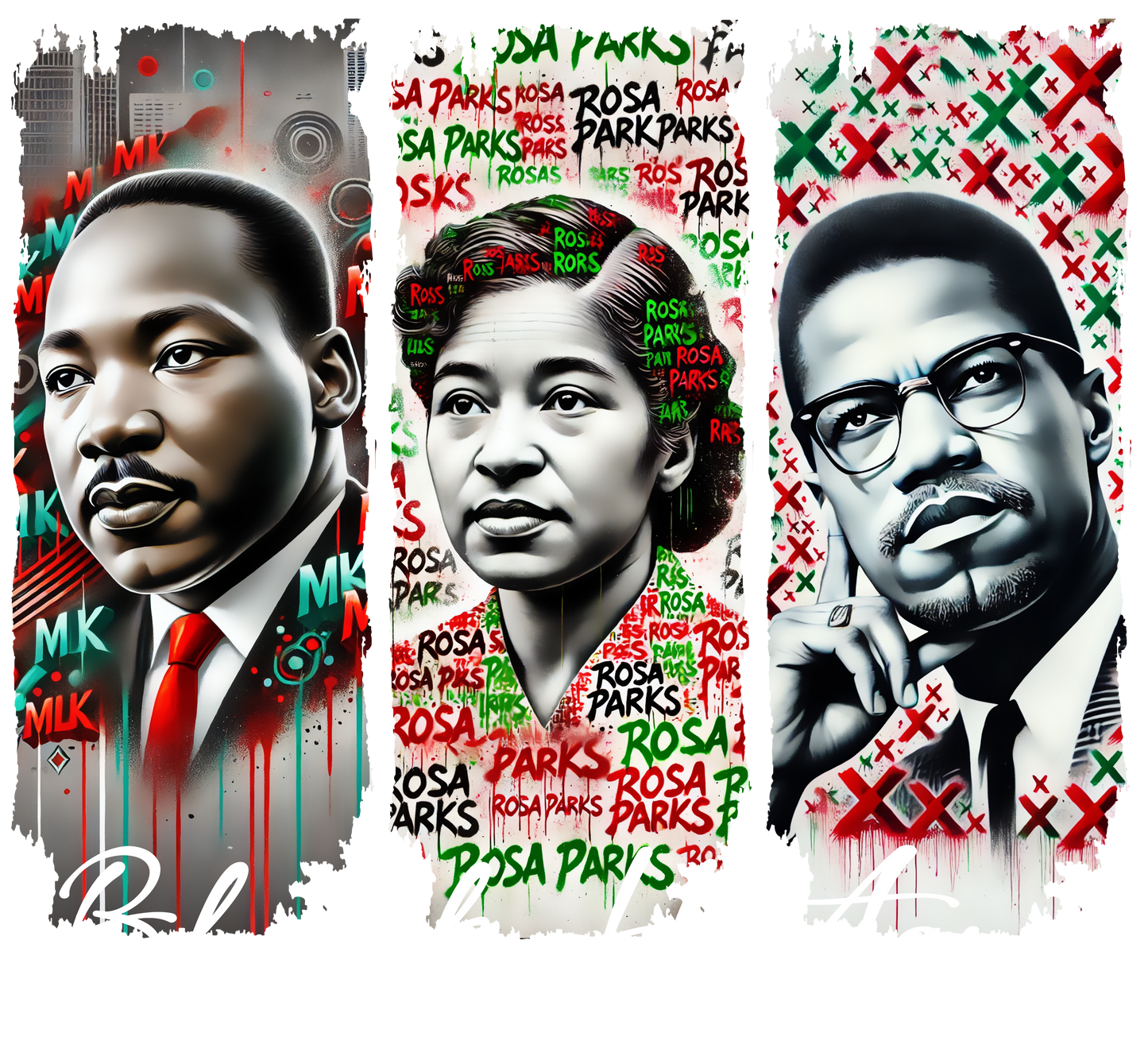 Black History white or red writing