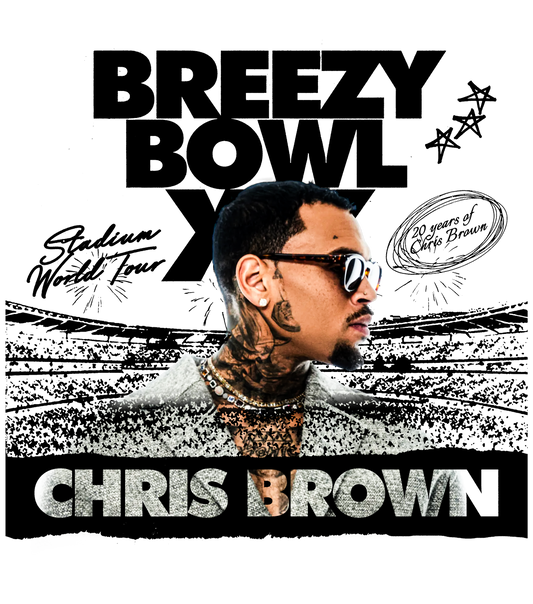 Breezy Bowl Tour Black and White Writing Chris Brown
