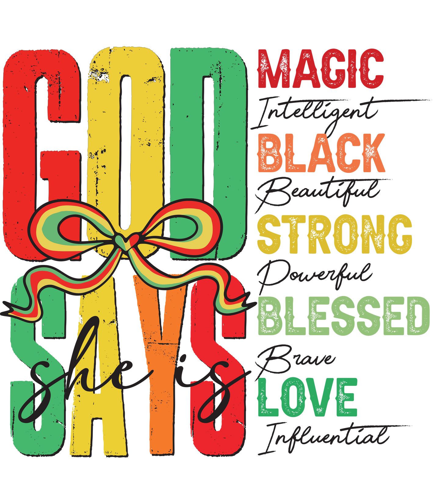 Juneteenth God Says Black and White Writing