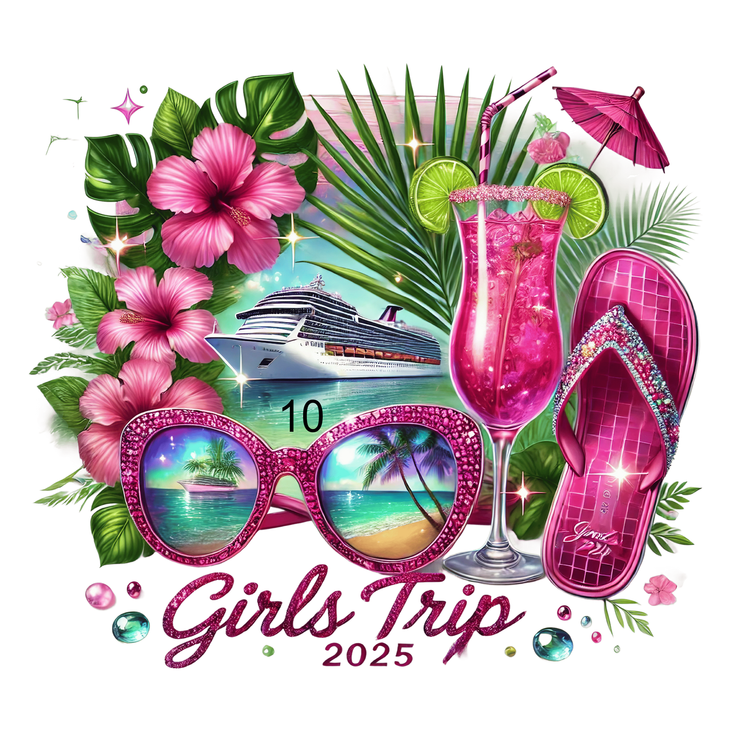 Girls Trip 10 Different Designs (Please add in the notes the # you want printed)