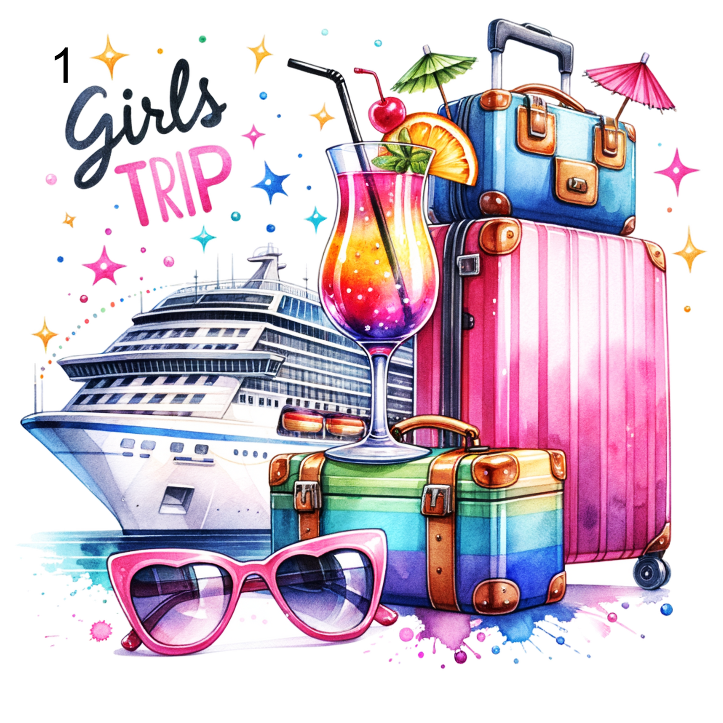 Girls Trip 10 Different Designs (Please add in the notes the # you want printed)