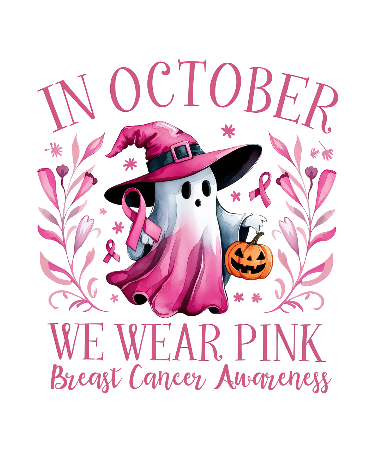 In October we wear pink witch hat