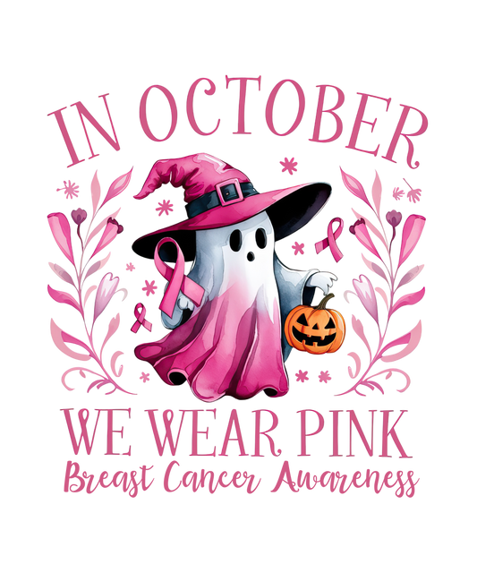 In October we wear pink witch hat