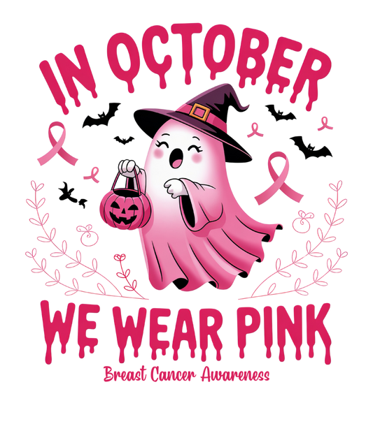 In October we wear pink witch hat 2
