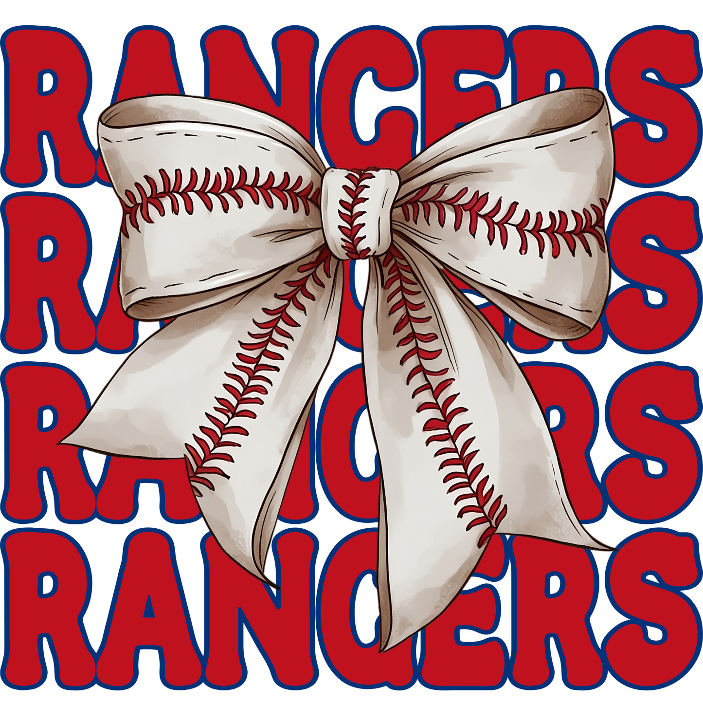 Baseball Rangers Bow