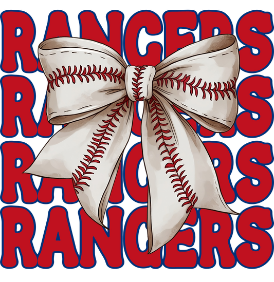 Baseball Rangers Bow