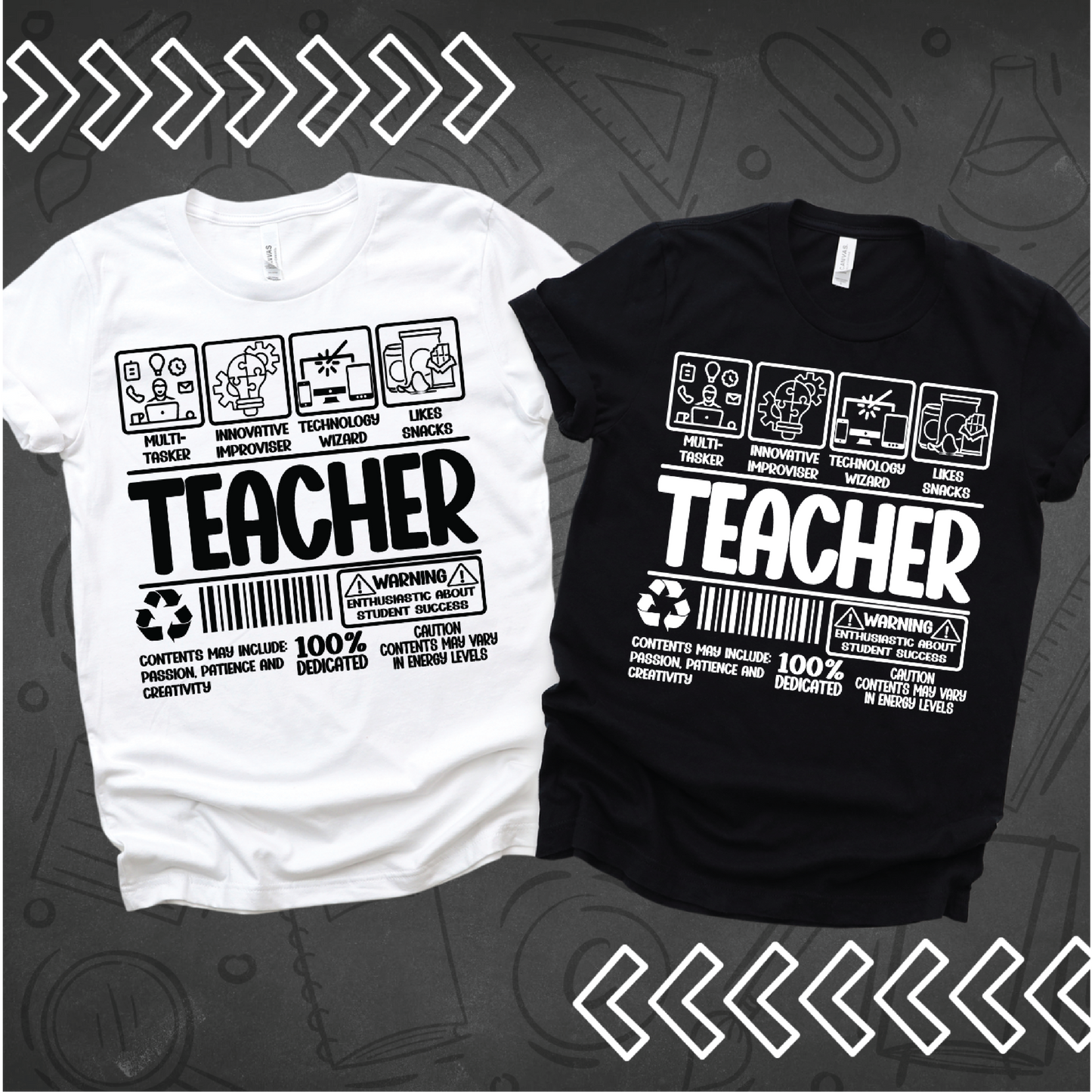 Teacher Label Black or White writing