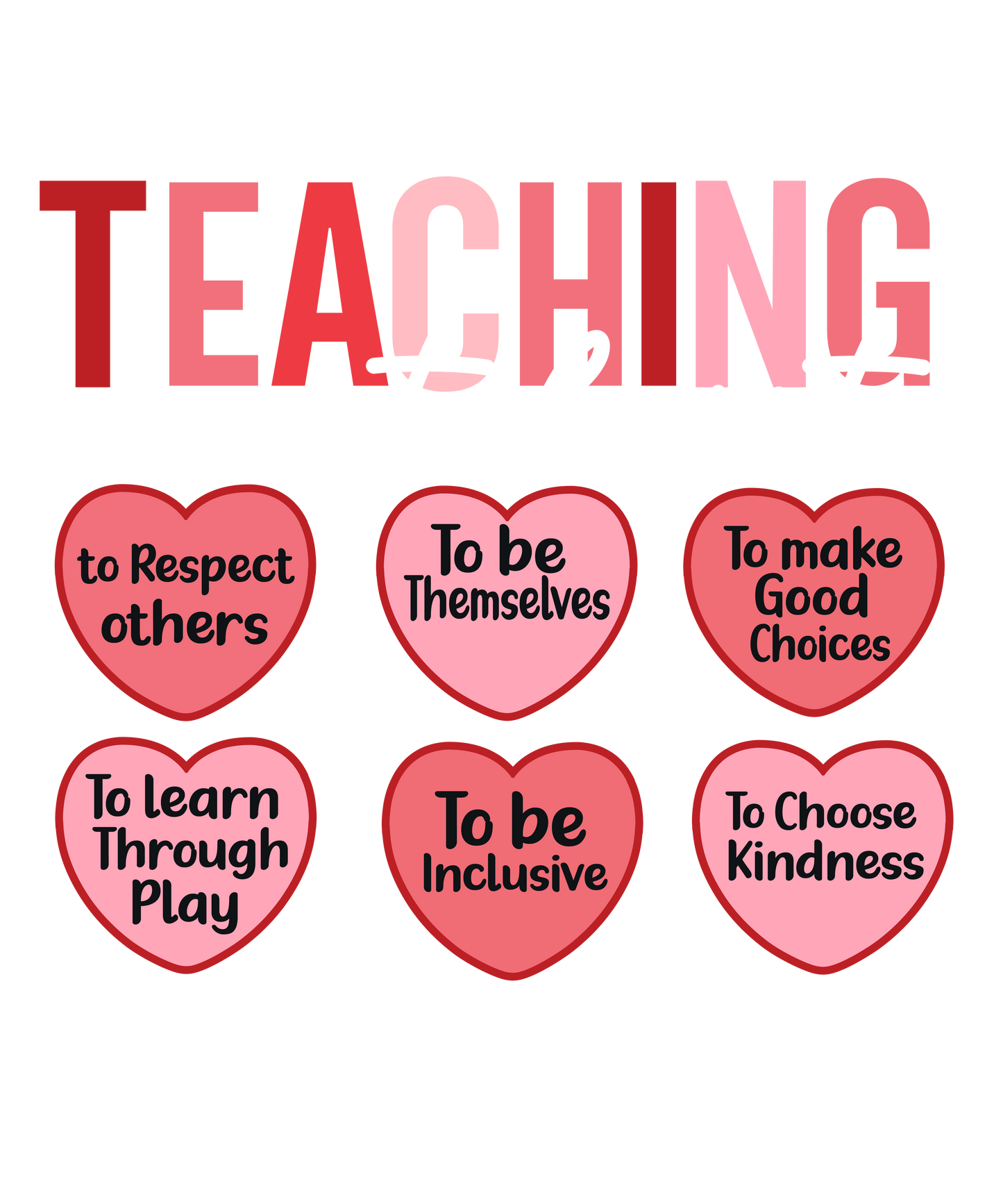 Teaching Hearts white or Black