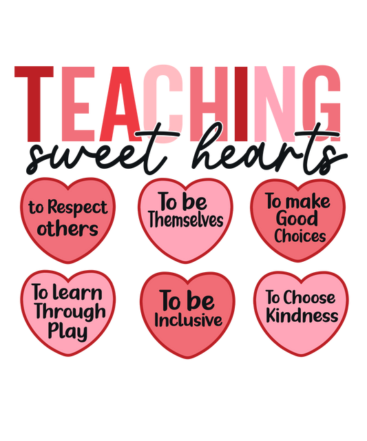 Teaching Hearts white or Black