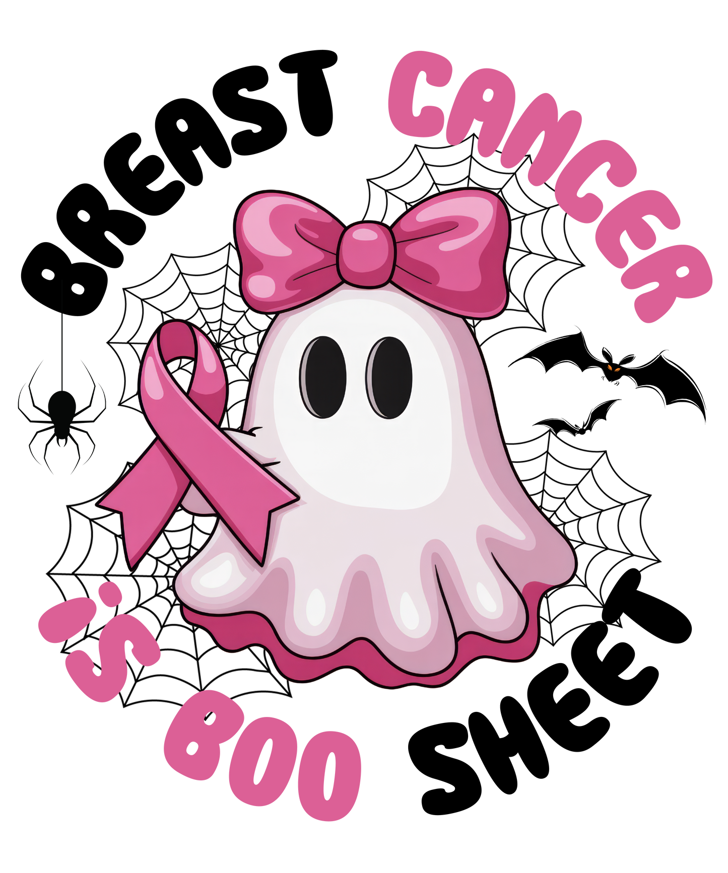 Boo Sheet Black and Pink