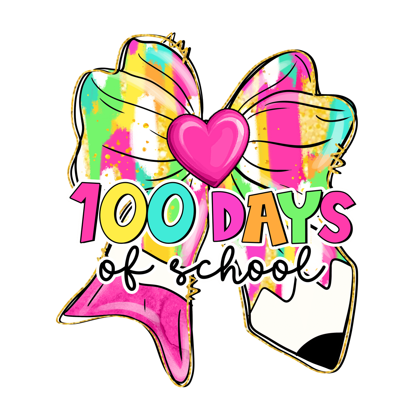 100 Days of School Bow