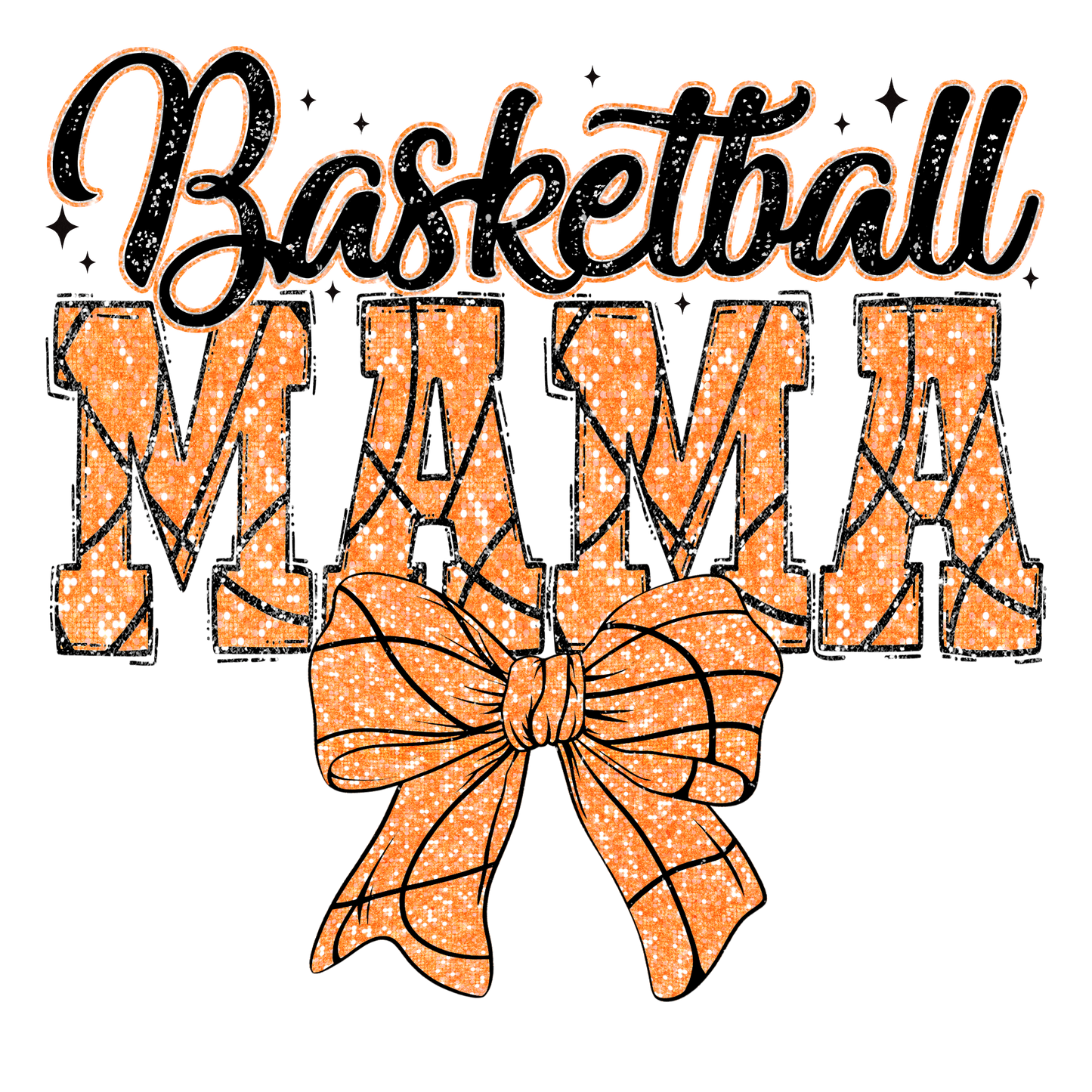 Basketball Mom Orange Glitter