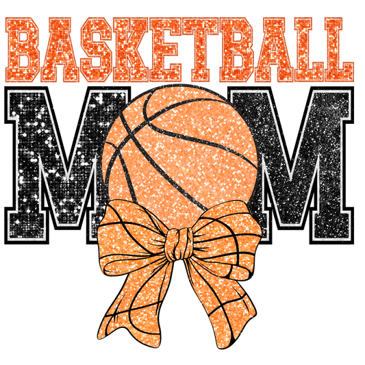 Basketball Mom Orange and black glitter