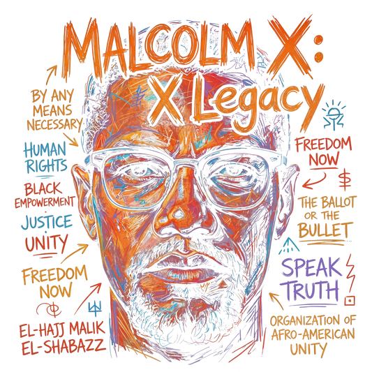 Malcolm X (created for a black shirt ONLY)