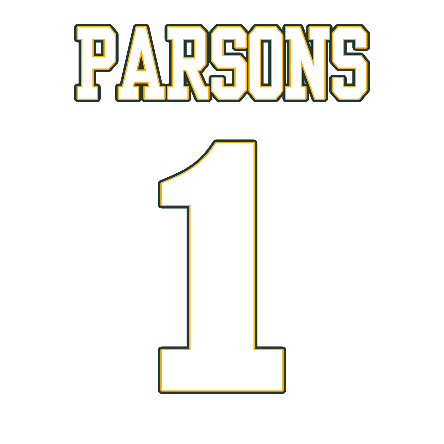 Micah 2 Hunter Green outline writing or White Outline writing