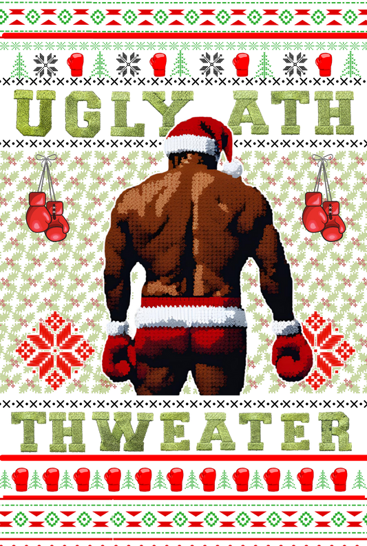 Ugly Sweater Green writing DTF Transfer